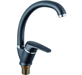 Смеситель для кухни с высоким изливом графитно-черный POTATO P59277-19